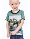 Tricou verde baieti cu imprimeu NDZ4479 - Magazin online - Boutique